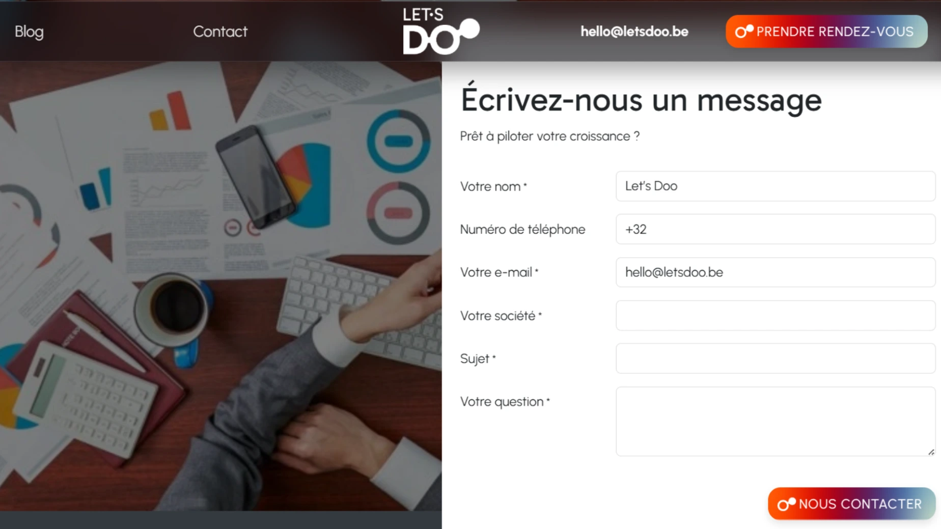Formulaire de contact Let's Doo